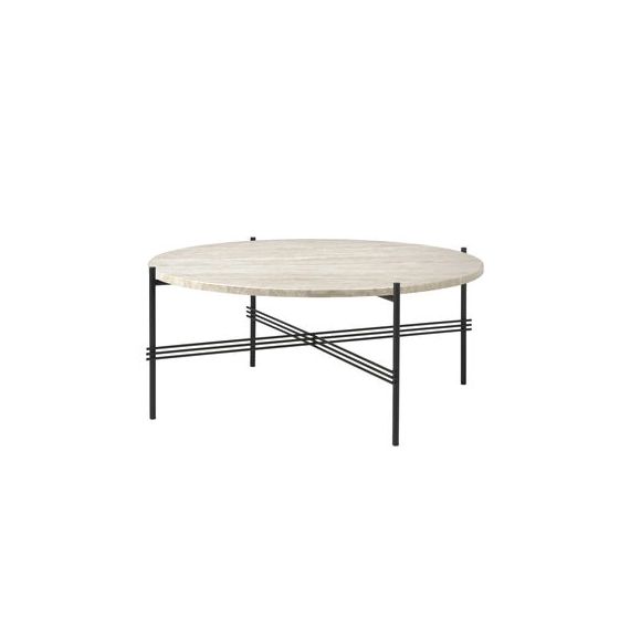 Table basse TS en Pierre, Acier inoxydable – Couleur Beige – 76.29 x 76.29 x 35 cm – Designer GamFratesi
