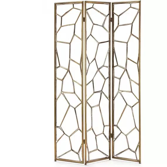 Paravent design ajouré doré