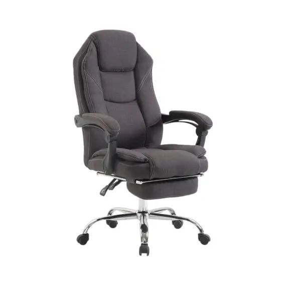 Chaise de bureau réglable pivotante en tissu Gris foncé