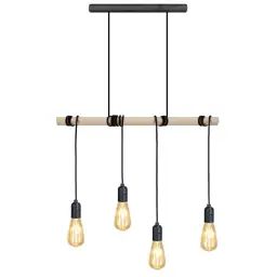 Suspension bois naturel et noir