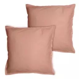 Set de 2 taies d’oreiller unies finition volant Nude 65x65cm