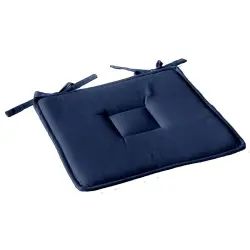 Galette de chaise uni effet bachette 40 x 40 cm bleu marine
