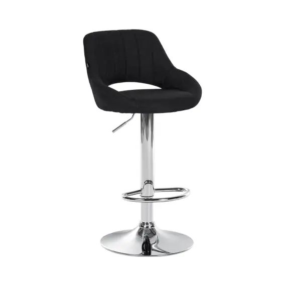 Tabouret de bar en tissu ajustable pivotant tissu Noir