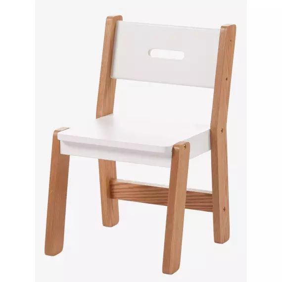 Chaise maternelle, assise 30 cm LIGNE ARCHITEKT blanc/bois