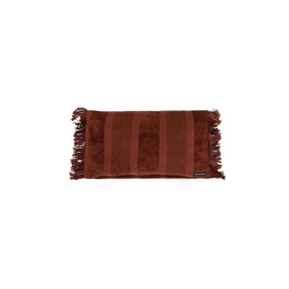 Housse de coussin en velours bordeaux 30×50