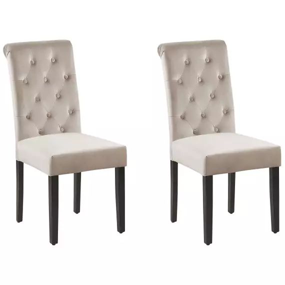 Lot de 2 chaises en velours gris II