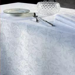 Nappe carrée  pur coton blanc 180×180 cm