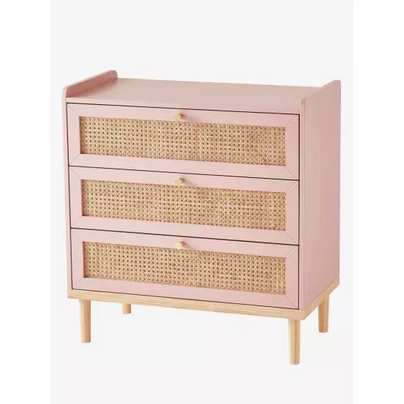 Commode en cannage LIGNE POÉSIE rose