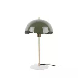 Waved Dome – Lampe à poser en métal et marbre – Couleur – Vert kaki