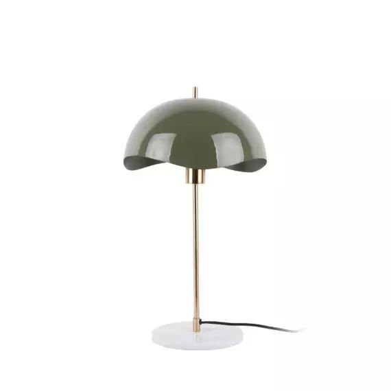 Waved Dome – Lampe à poser en métal et marbre – Couleur – Vert kaki