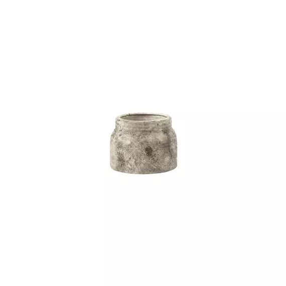 Cache-pot Pot de fleurs en Céramique, Grès – Couleur Beige – 17 x 17 x 13 cm