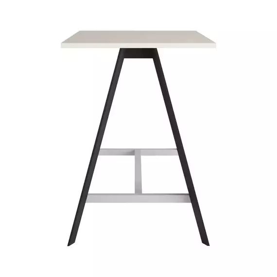 NUMA Table haute 160×80 cm BUT PRO blanc / pieds métal noir
