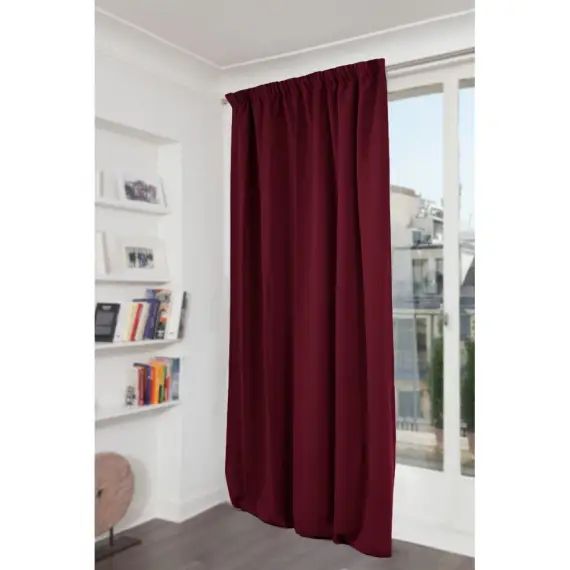 Rideau thermique occultant rouge 140×300
