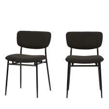 2 chaises en velours côtelé noir