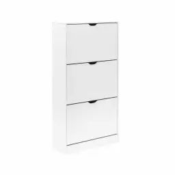 Meuble à chaussures 3 portes en MDF blanc