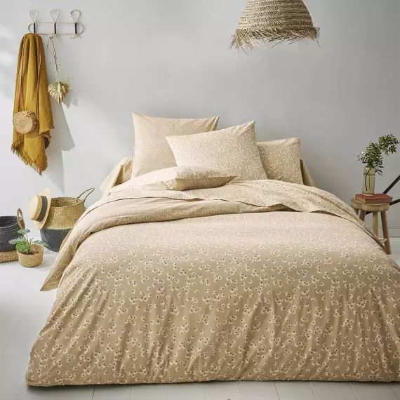 Housse de couette en lyocell beige sable 140×200