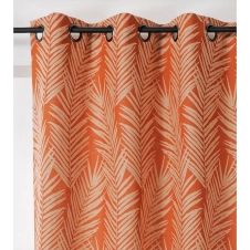Rideau tamisant, coton, Tasmanie orange l.140 x H.240 cm