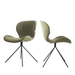 2 chaises design vert