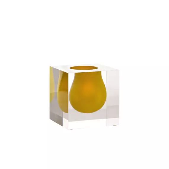 Vase Bel Air en Plastique, Acrylique – Couleur Orange – 19.83 x 19.83 x 10 cm – Designer