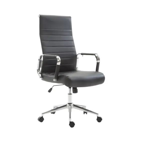 Chaise de bureau réglable pivotant en similicuir Noir
