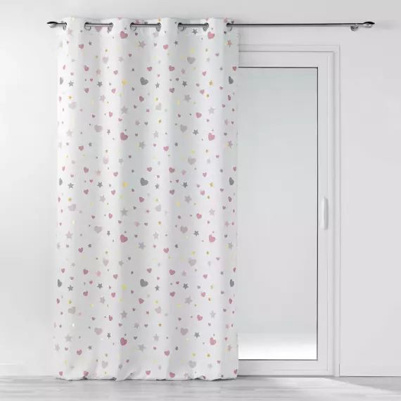 Rideau tamisant aux doux coloris polyester blanc 260 x 140