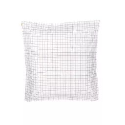 Taie d’oreiller en percale de coton bio à carreaux – rouille 65×65 cm
