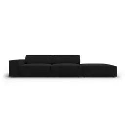Canapé 3 places en tissu structuré noir