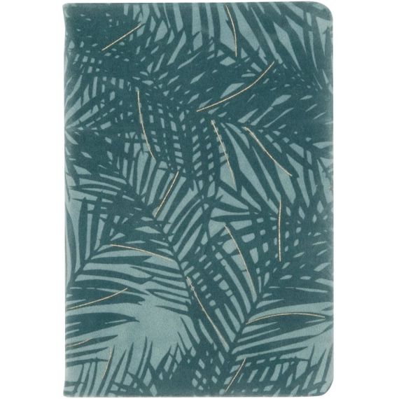 Carnet de notes bleu motif végétal