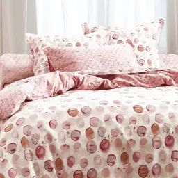 Housse de couette 220×240 rose en coton