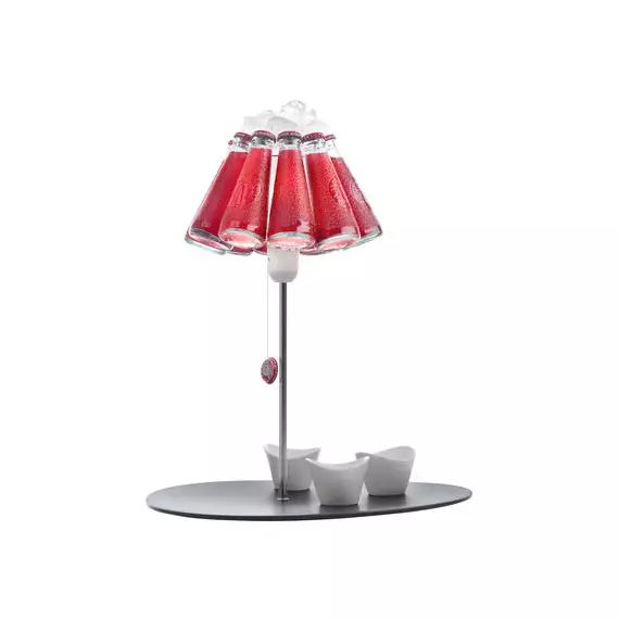 Lampe de table Campari en Métal, Verre – Couleur Rouge – 60 x 60 x 50 cm – Designer Raffaele  Celentano