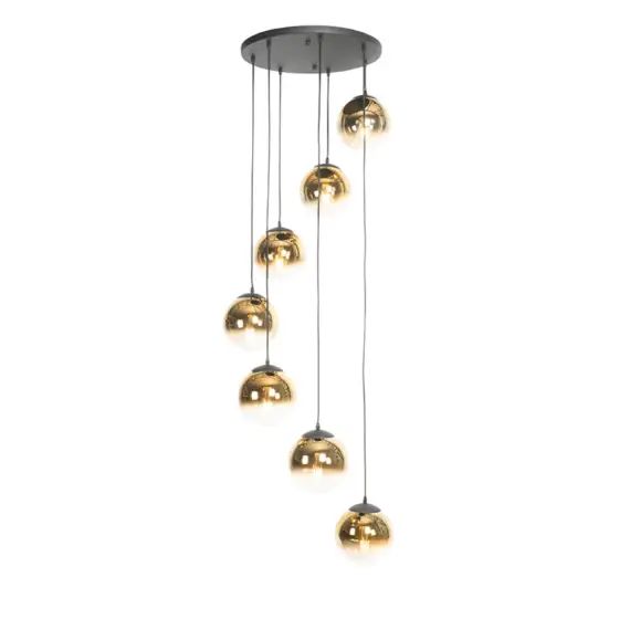 Suspension en verre doré