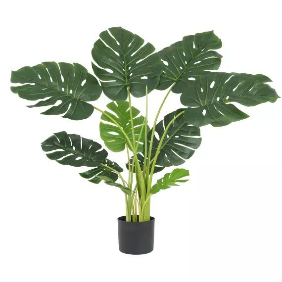 Plante Verte Artificielle Monstera, Toucher Naturel, H.110cm