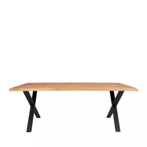 Toulon – Table à manger en bois et métal 200x95cm – Couleur – Bois clair / noir
