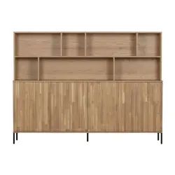 Buffet en bois 7 niches L200cm bois clair