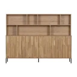 Buffet en bois 7 niches L200cm bois clair