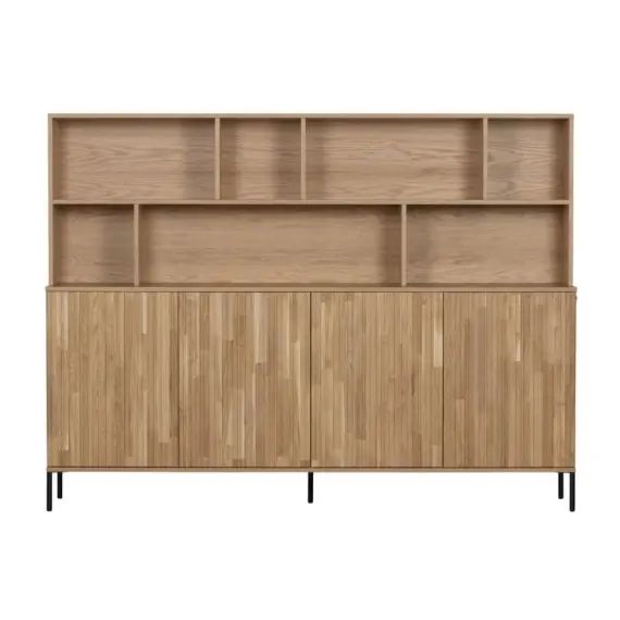 Buffet en bois 7 niches L200cm bois clair