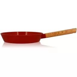 Poele / sauteuse Ogo POELE ECTOR 24 CM EN ALUMINIUM REVETEMENT CERAMIQUE PAPRIKA AVEC MANCHE EN BOIS