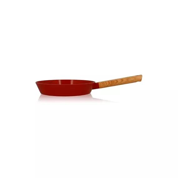 Poele / sauteuse Ogo POELE ECTOR 24 CM EN ALUMINIUM REVETEMENT CERAMIQUE PAPRIKA AVEC MANCHE EN BOIS