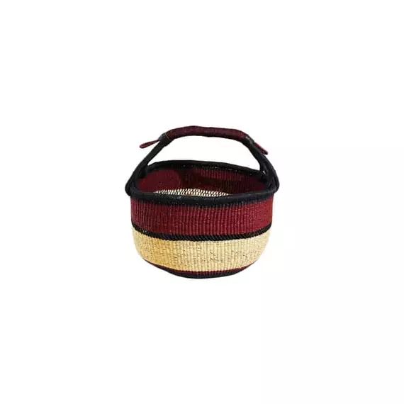 Panier Raphia en Fibre végétale, Veta vera – Couleur Rouge – 31.07 x 31.07 x 27 cm – Designer Sarah Lavoine