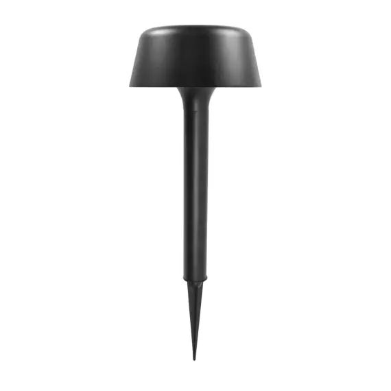 Borne extérieure solaire en métal noir mat, h 56 cm d 19,5 cm