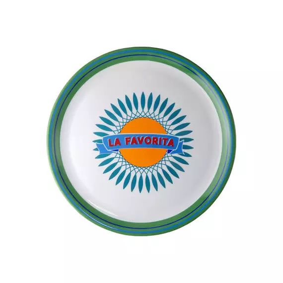 Assiette à pizza Vaisselle en Céramique, Porcelaine – Couleur Vert – 24.99 x 24.99 x 24.99 cm – Designer Sam Baron