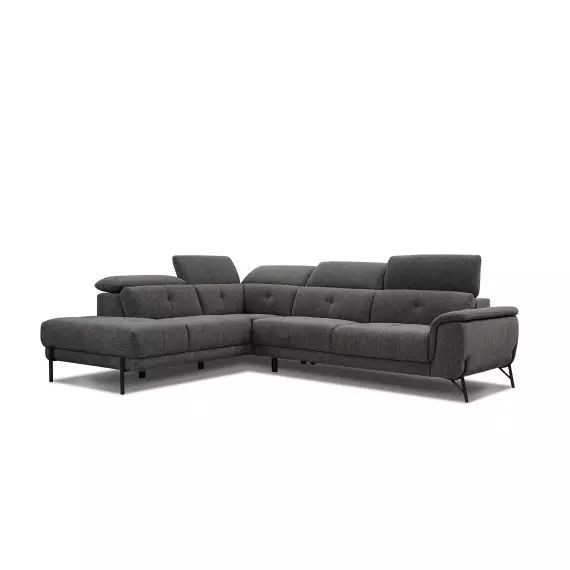 Canapé d&rsquo;angle gauche  5 places en tissu marron