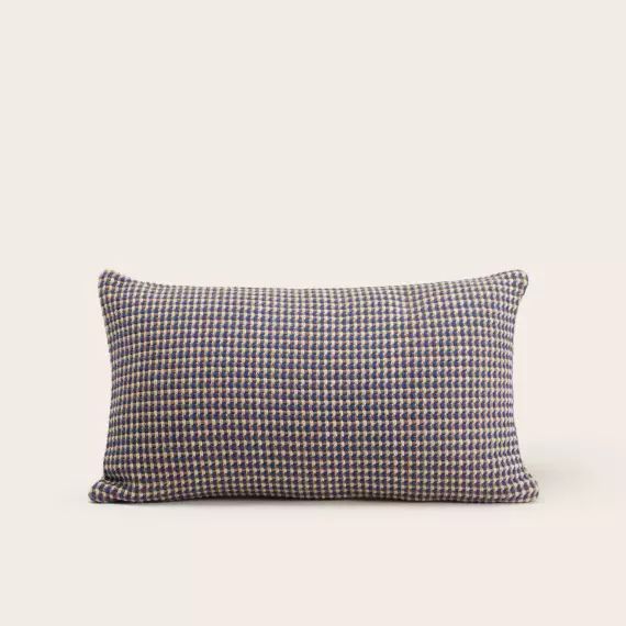 Housse de coussin MIKENO bleu et naturel – MARRON