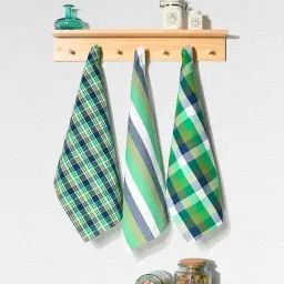 Lot de 3 torchons coton assortis amande 45×70 cm