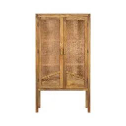 Armoire en cannage et bois 2 portes