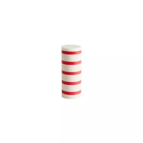 Bougie bloc Column en Cire, Stéarine – Couleur Rouge – 7 x 7 x 20 cm