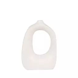 Vase de forme organique en céramique H28,5cm blanc ivoire