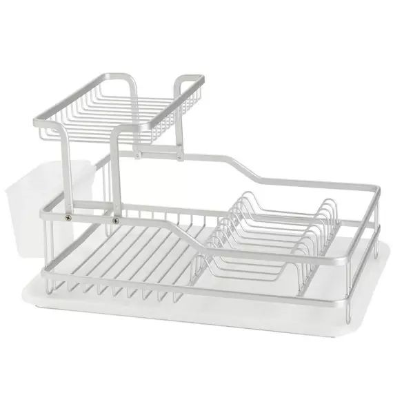 Égouttoir à vaisselle à étage en aluminium et polypropylène 42.5x32x24