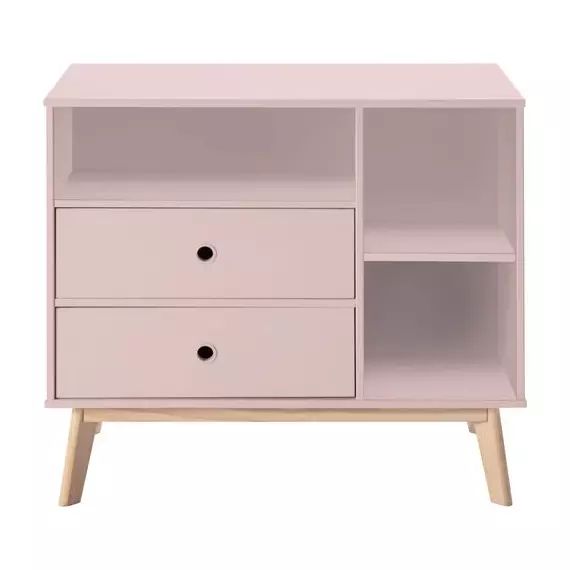 Commode 2 tiroirs et 3 niches PARIS rose
