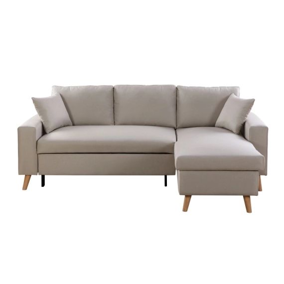 Canapé d’Angle MARIA SCANDINAVE Réversible et Convertible – Beige – 229 x 147 x 91 cm – Usinestreet